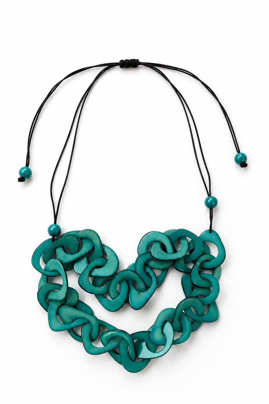 Conjunto de Collar y Pendientes de Tagua con Asaí – Turquesa