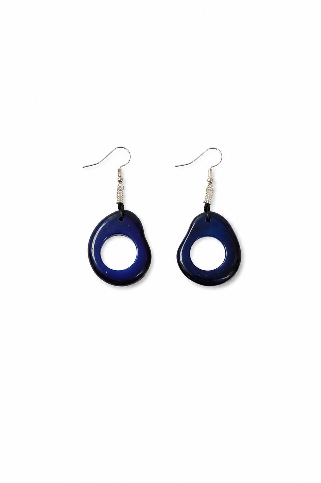 Conjunto de Collar y Pendientes de Tagua con Asaí – Azul