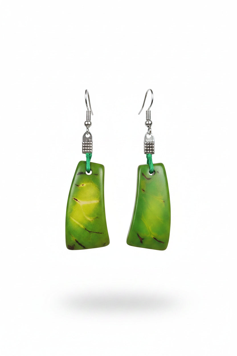 Pendientes de Tagua Artesanales Alargados | Marfil Vegetal