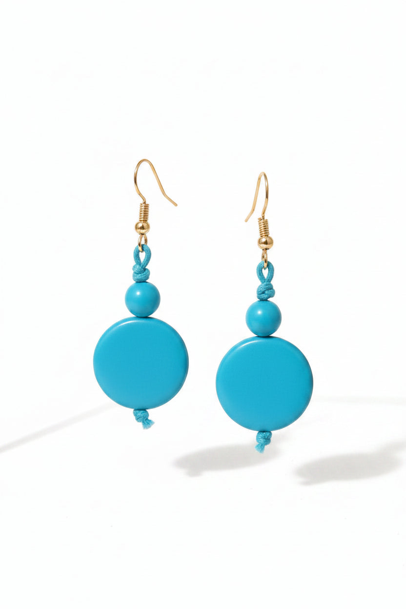Pendientes redondos de tagua – Marfil vegetal artesanal