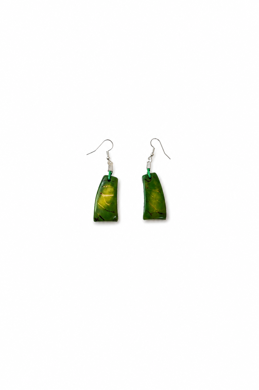 Conjunto de Collar y Pendientes de Tagua con Asaí – Verde
