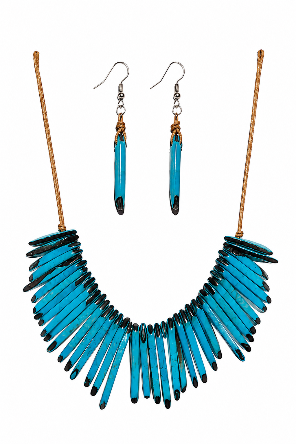 Conjunto Collar y Pendientes de Tagua Artesanal