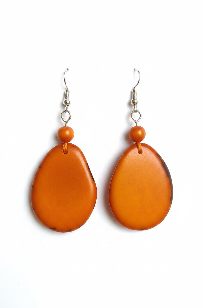 Pendientes de Tagua Artesanales – Diseño Ovalado