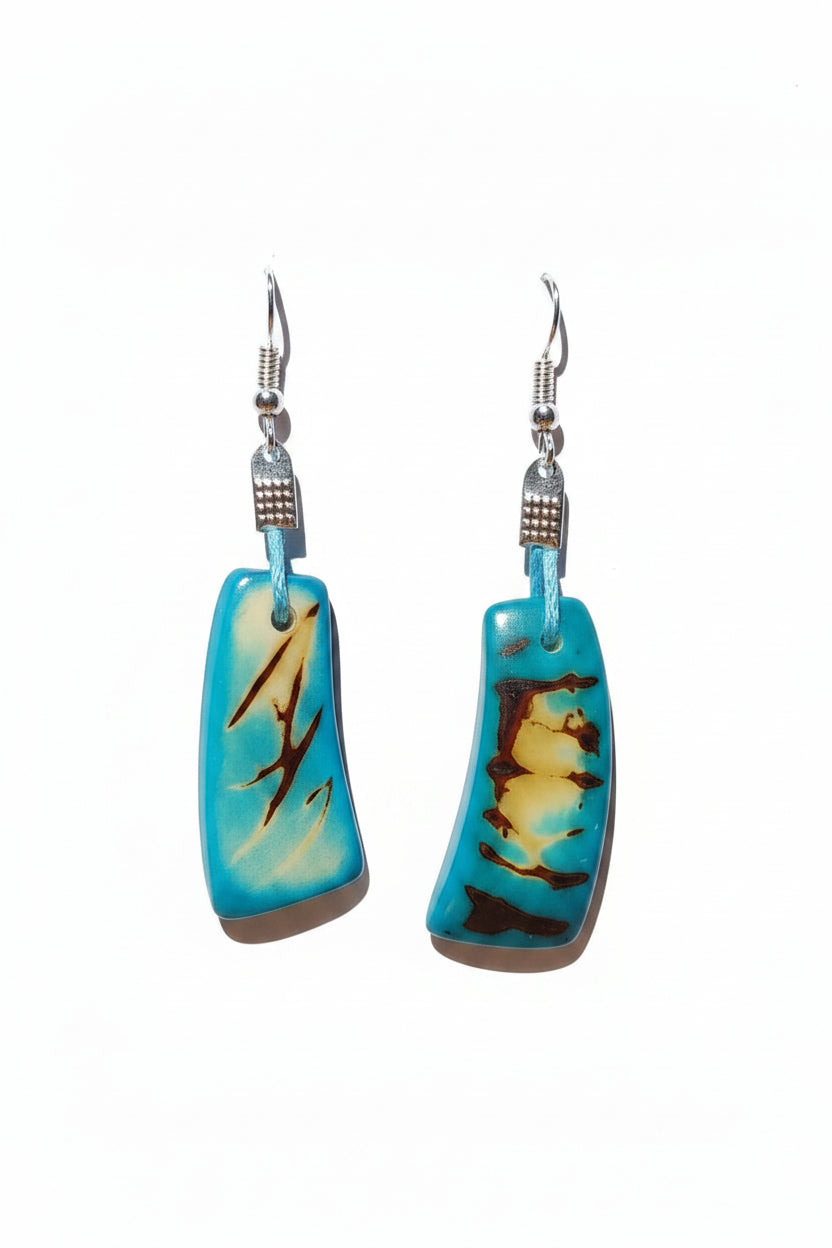Pendientes de Tagua Artesanales Alargados | Marfil Vegetal