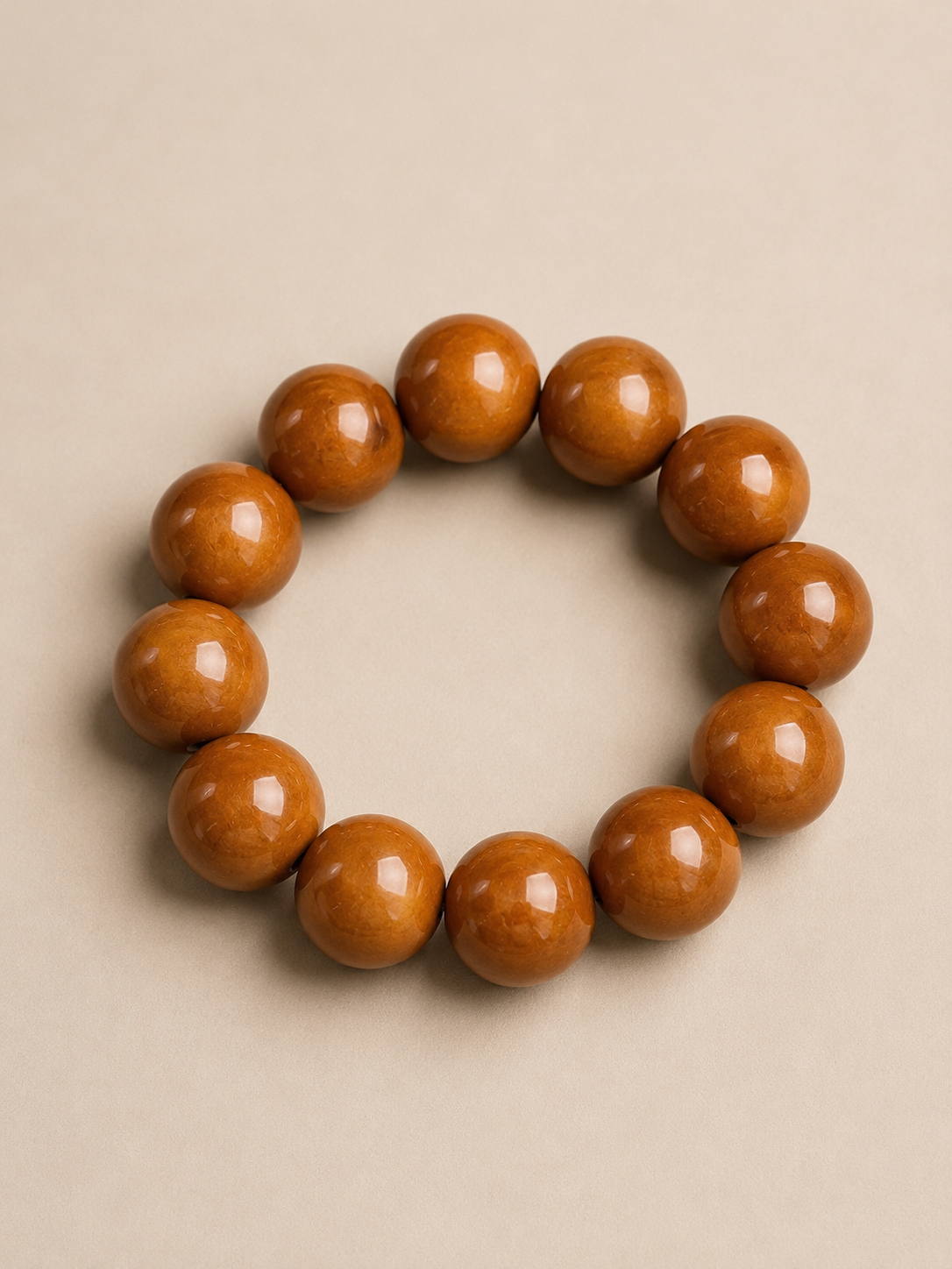Pulsera de Tagua Artesanal Marrón – Diseño Redondo