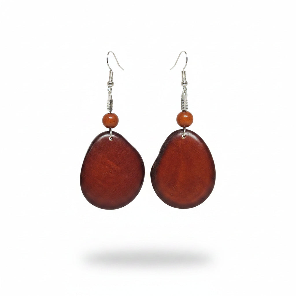Pendientes de Tagua Artesanales – Diseño Ovalado
