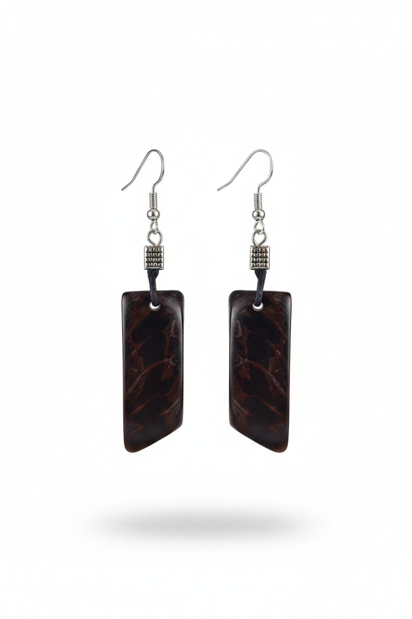 Pendientes de Tagua Artesanales Alargados | Marfil Vegetal