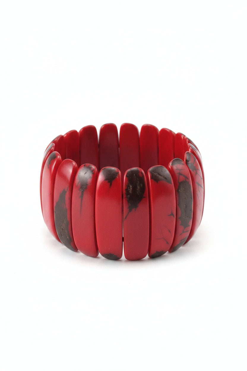 Pulsera de Tagua Roja Artesanal