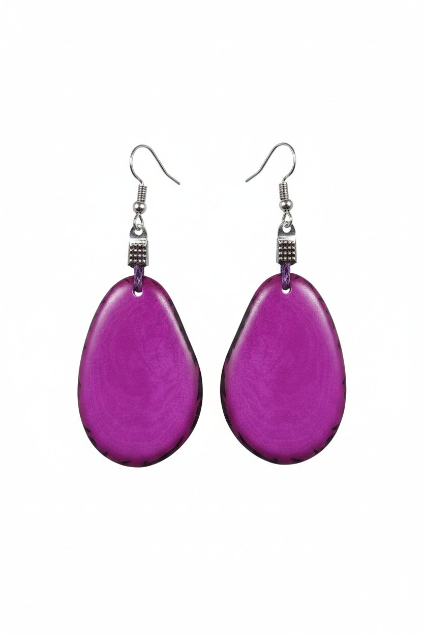 Pendientes de Tagua Artesanales – Diseño Ovalado