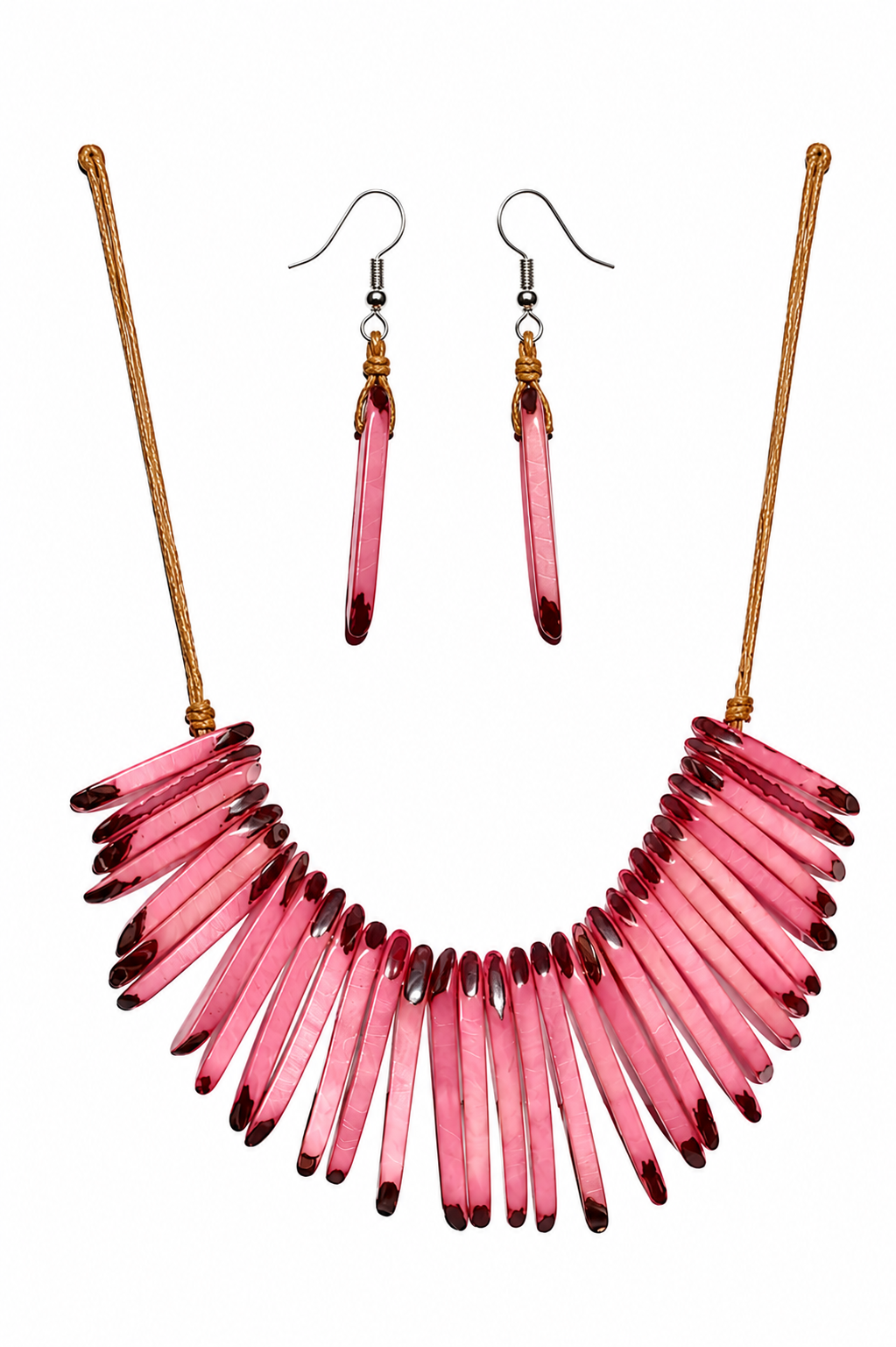 Conjunto Collar y Pendientes de Tagua Artesanal