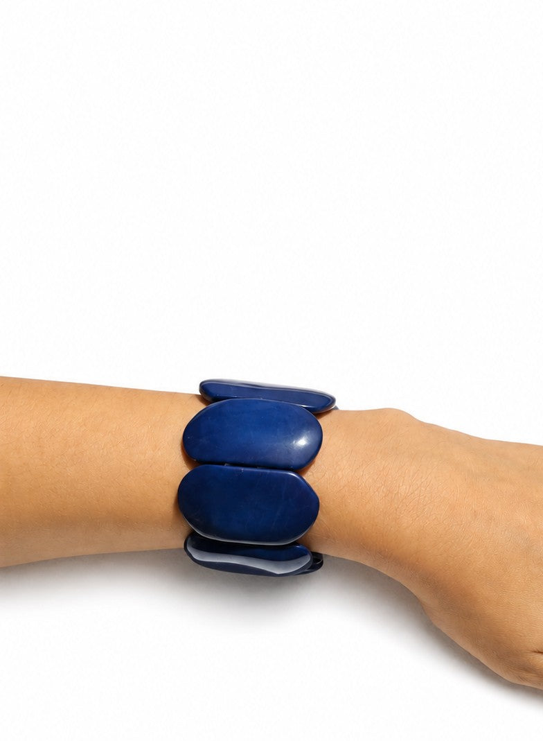 Pulsera de Tagua Artesanal Azul – Marfil Vegetal