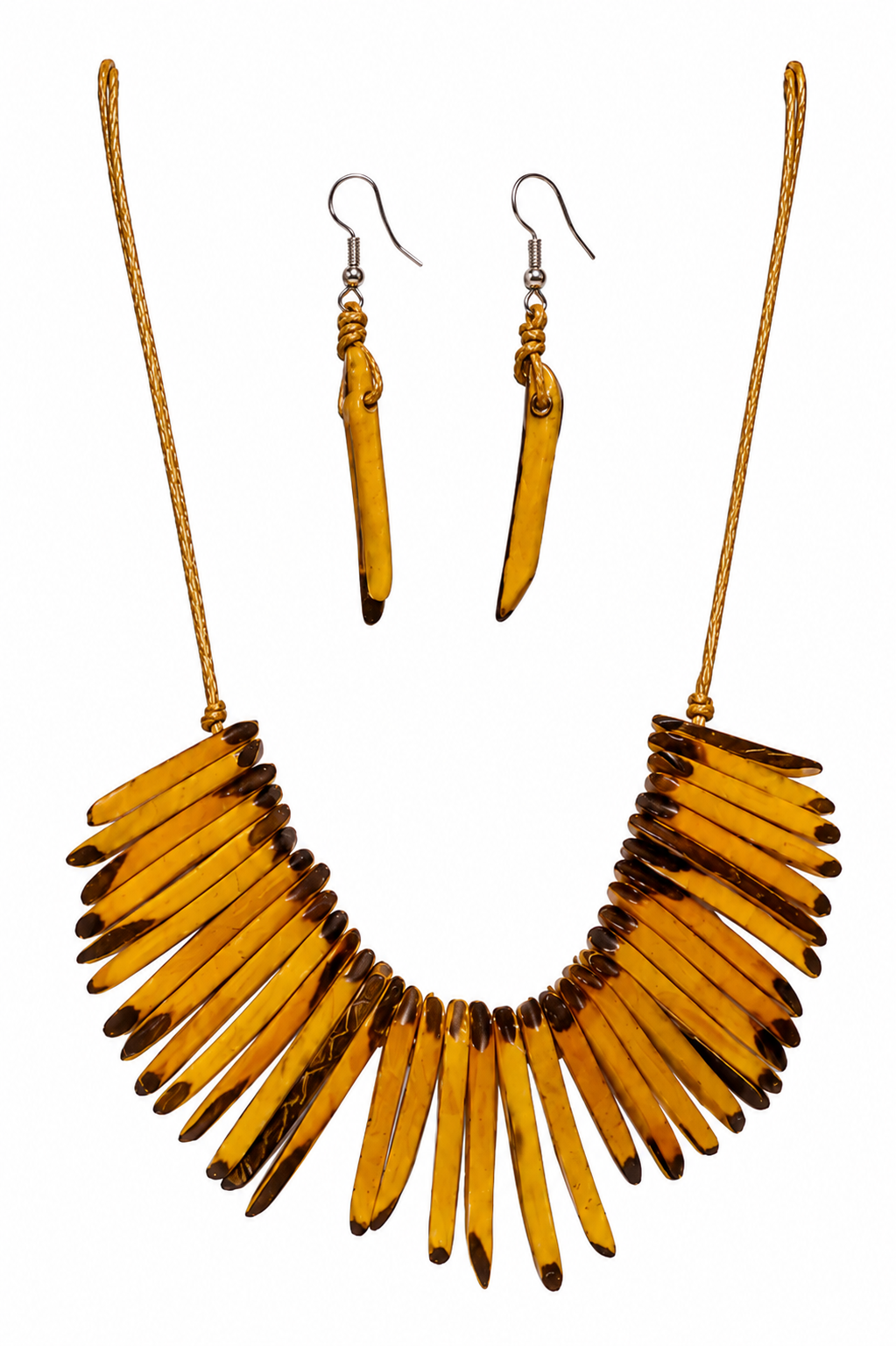 Conjunto Collar y Pendientes de Tagua Artesanal