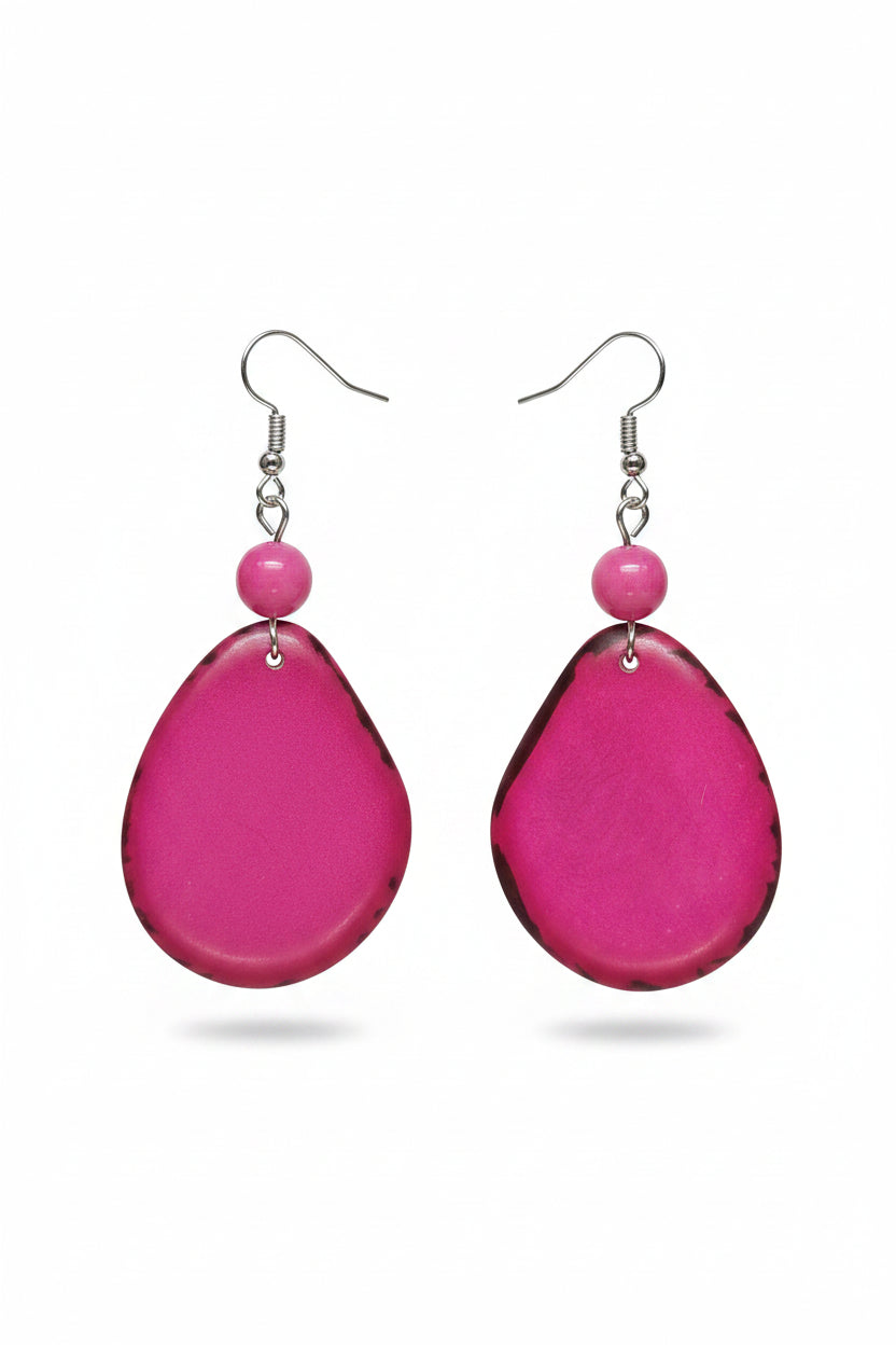 Pendientes de Tagua Artesanales – Diseño Ovalado