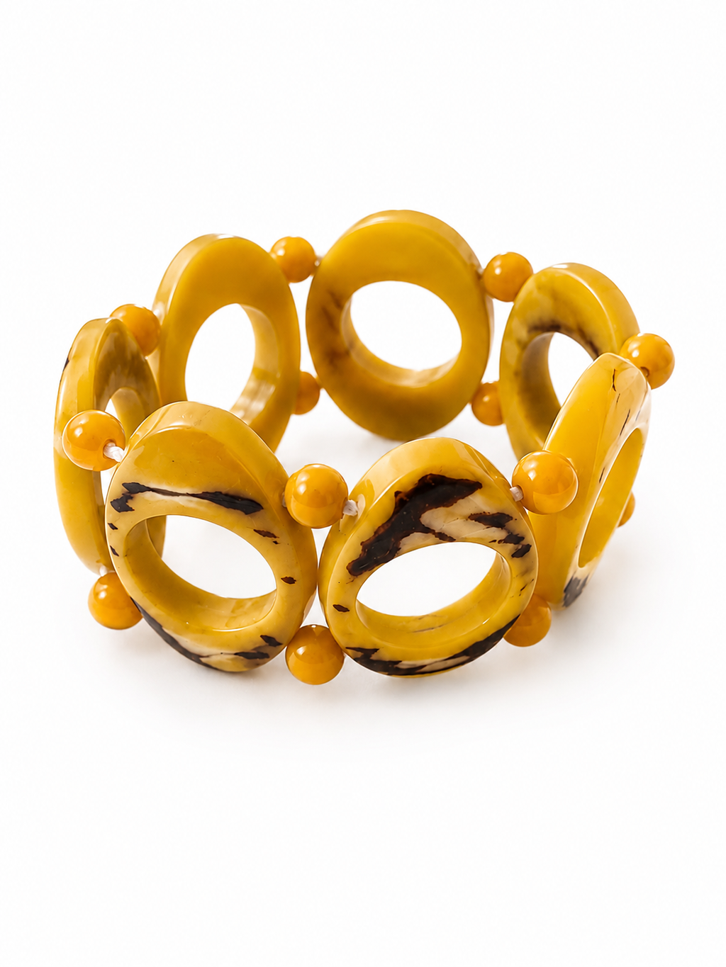 Pulsera de Tagua Artesanal con Aros | Marfil Vegetal