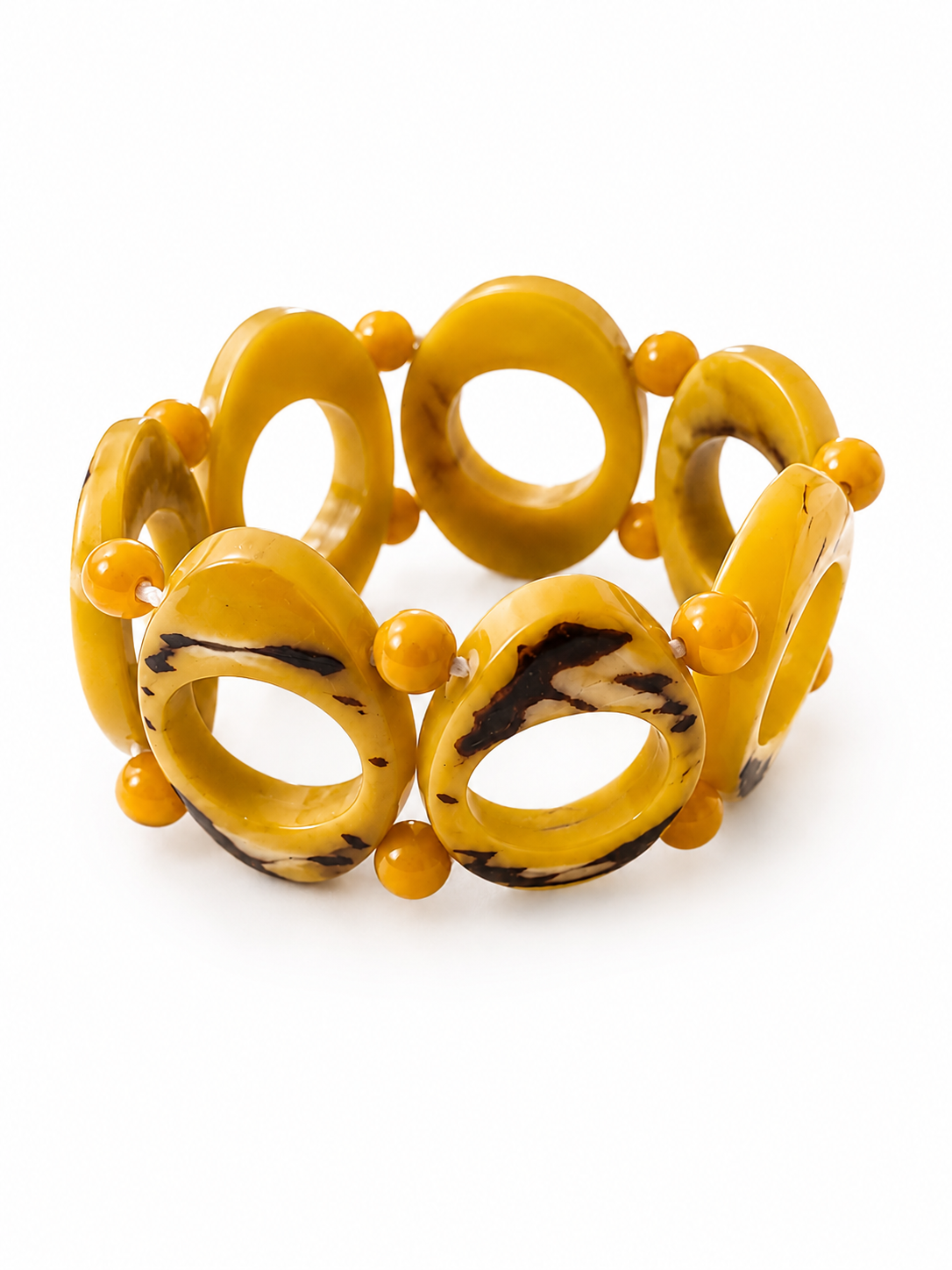Pulsera de Tagua Artesanal con Aros | Marfil Vegetal