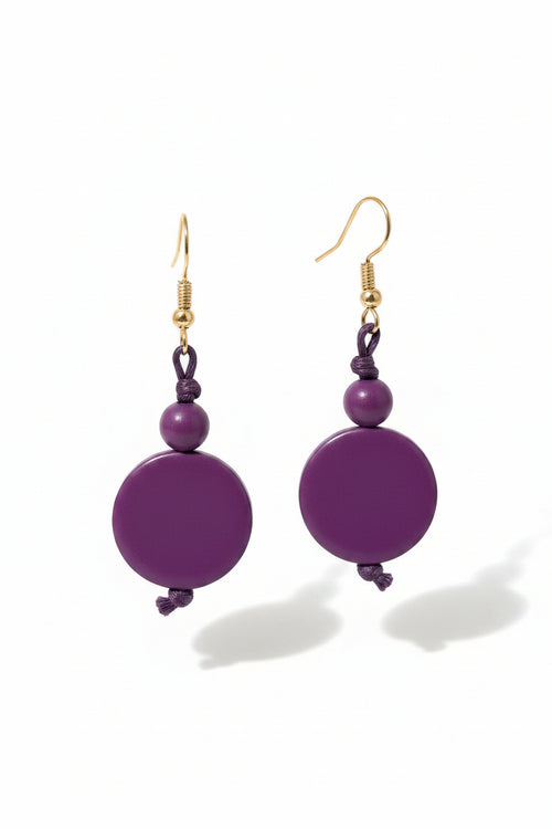 Pendientes redondos de tagua – Marfil vegetal artesanal