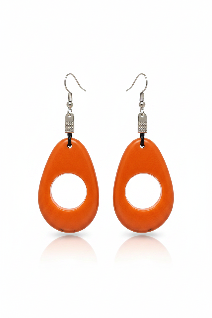 Pendientes de Tagua Artesanal en forma de Gota | Marfil Vegetal