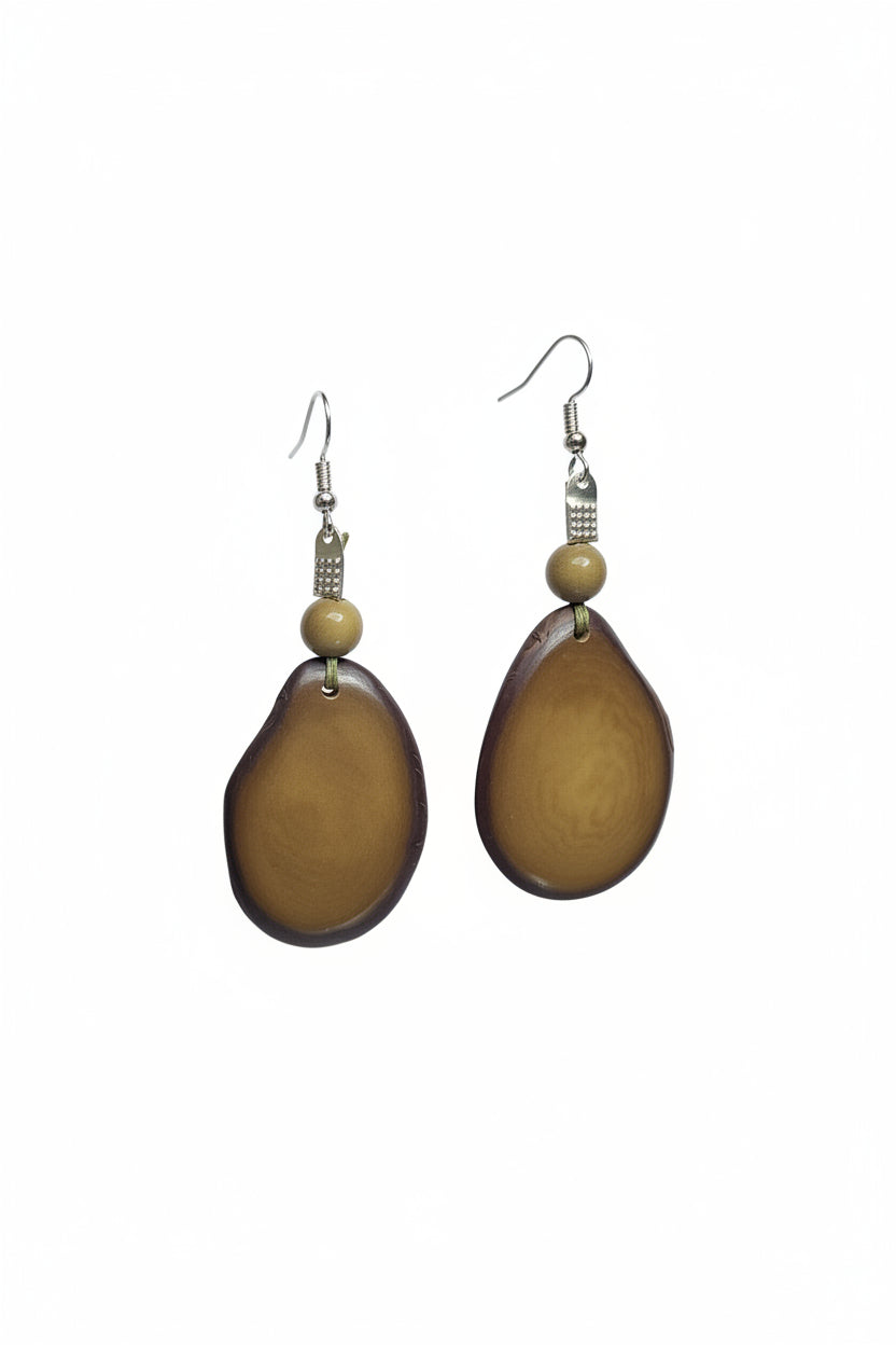 Pendientes de Tagua Artesanales – Diseño Ovalado