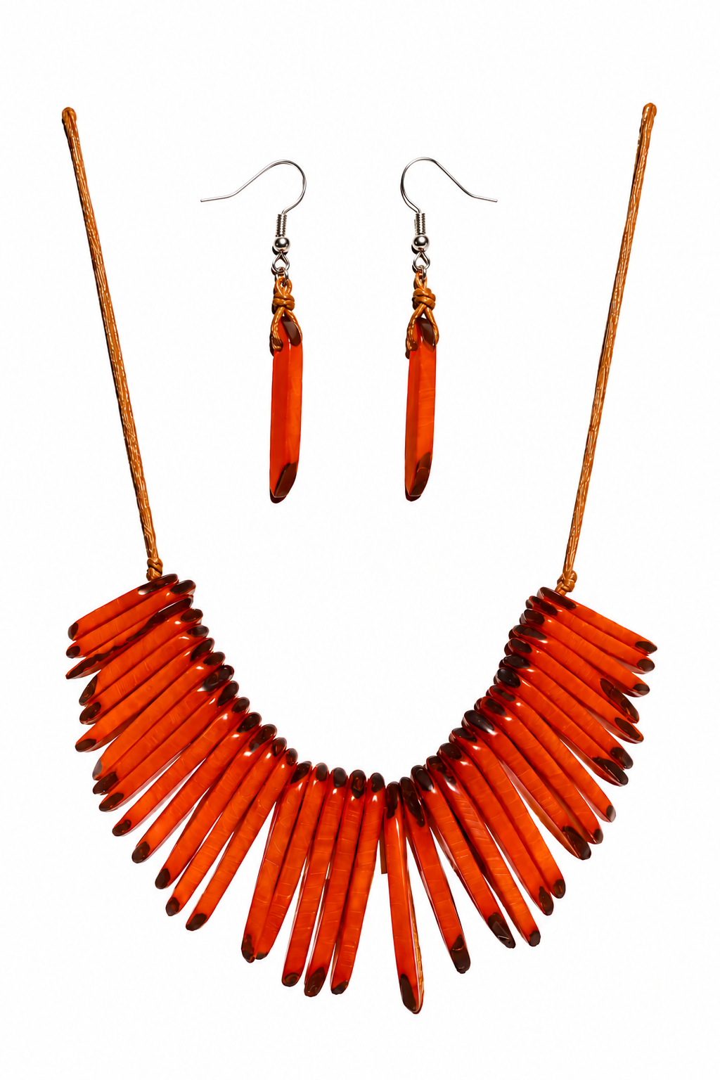 Conjunto Collar y Pendientes de Tagua Artesanal