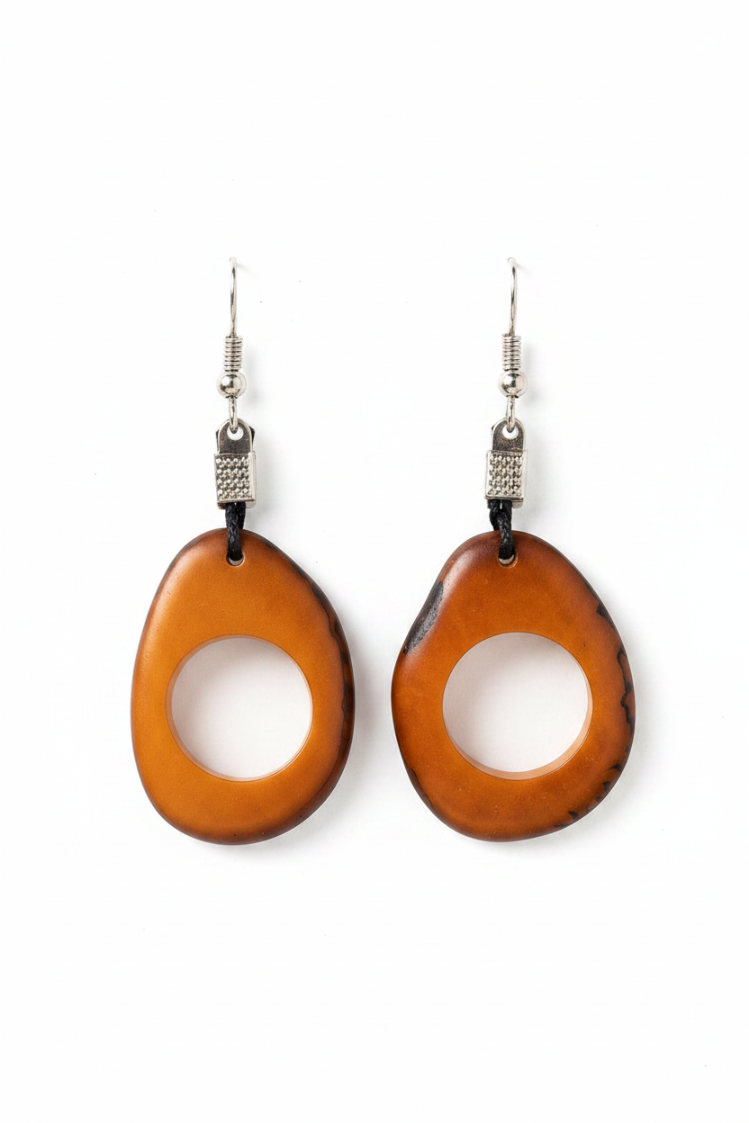 Pendientes de Tagua Artesanal en forma de Gota | Marfil Vegetal