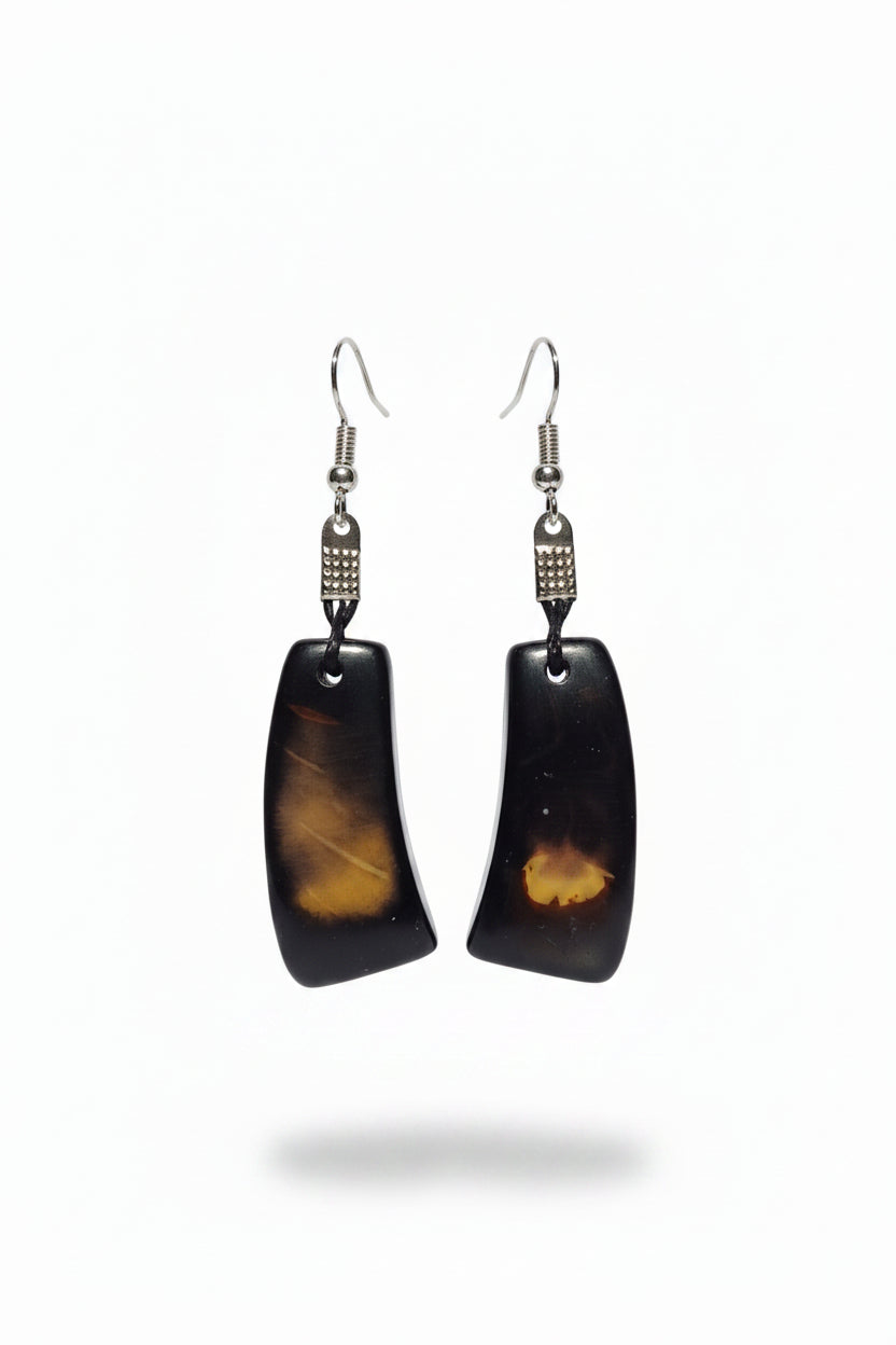 Pendientes de Tagua Artesanales Alargados | Marfil Vegetal