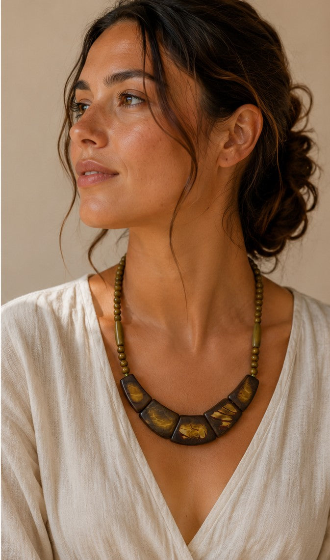 Collar de Tagua Artesanal – Marfil Vegetal