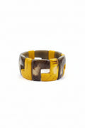 Pulsera de Tagua Geométrica Amarilla y Marrón